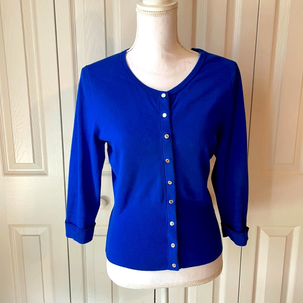 White House Black Market Blue Cardigan
